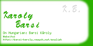 karoly barsi business card